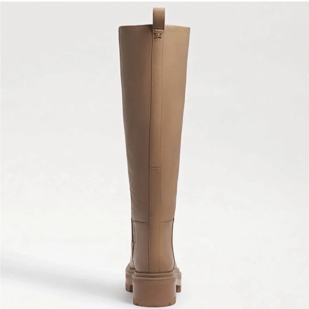 SAME EDELMAN LARINA SESAME WATERPROOF PLATFORM LEATHER TALL BOOTS SIZE 9 NEW
